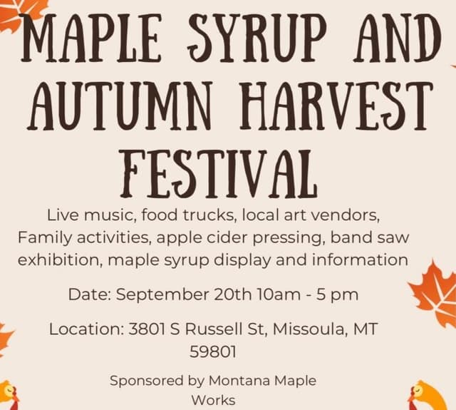 Maple Syrup and Autumn Harvest Festival flyer