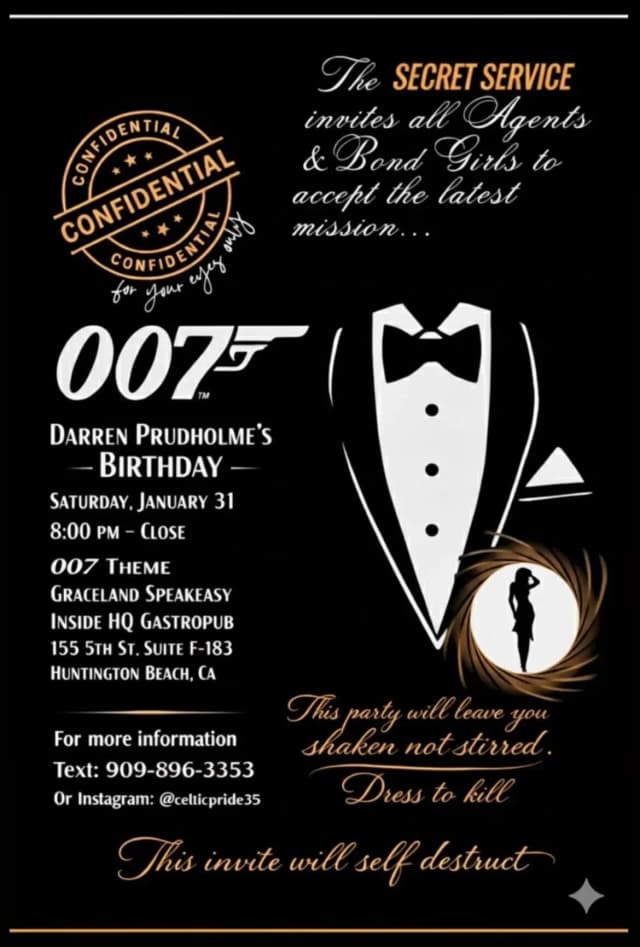 DARREN PRUDHOLME'S BIRTHDAY flyer