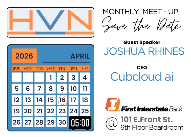 Hellgate Venture Network Monthly Meetup April 16th 2026 flyer