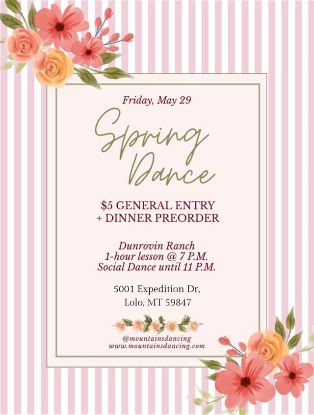 Mountains Dancing Spring Dance flyer