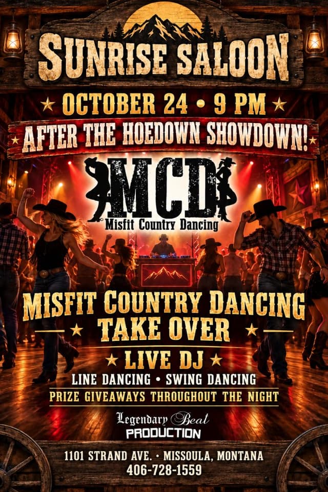 Sunrise Saloon Take Over flyer