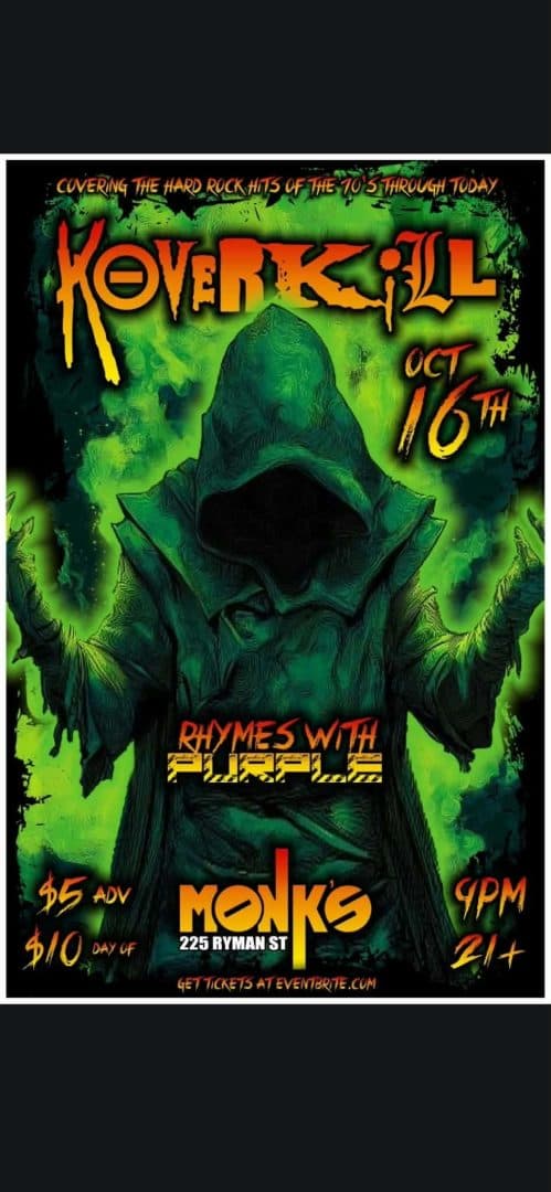 KoverKill at Monks flyer